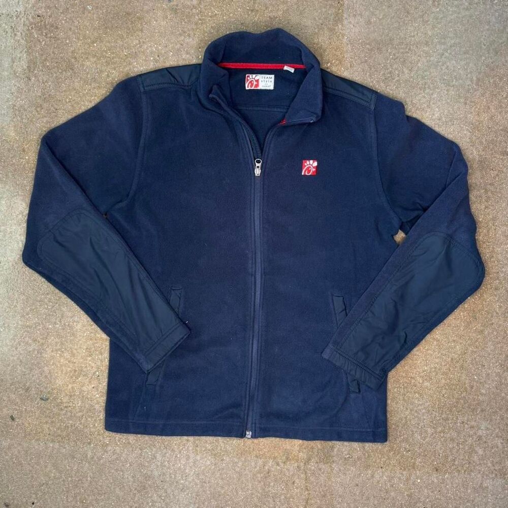 Chick Fil A Team Style Fleece Jacket XL Navy Full Zip Workwear